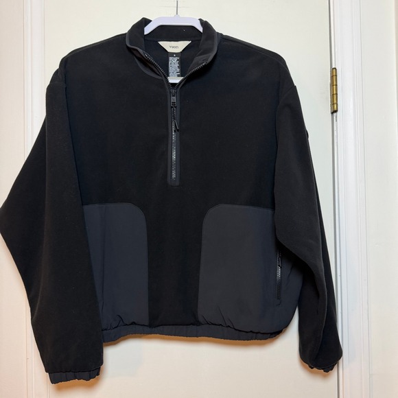 Vuori Tops - Vuori Black Fleece Quarter Zip Pullover Athletic Sweatshirt Women's Size M